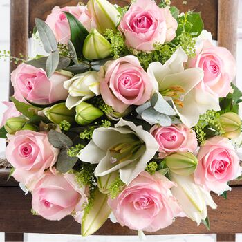 Simply Pink Rose And Lily Bouquet, 2 of 2
