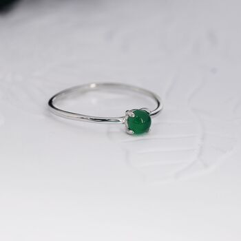 Genuine Green Onyx Ring In Sterling Silver, 3 of 9