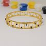 Lapis Lazuli Gold Bangle: Blue Gemstone Bracelet, thumbnail 2 of 4