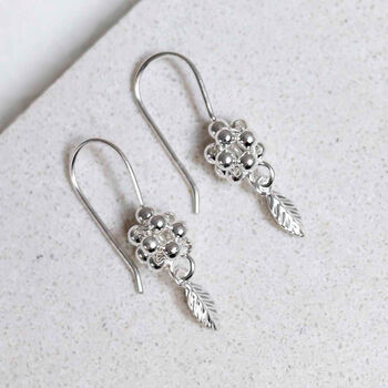 Sterling Silver Grape Drop Earrings, 4 of 5