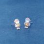Astronaut Moon Stud Earrings, thumbnail 1 of 8