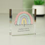 Personalised Rainbow New Baby Girl Crystal Token, thumbnail 3 of 4