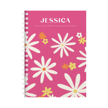 Personalised Bright Flowers Combined Diary And Notebook, 7 of 12