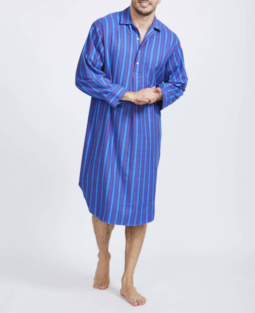 Men's Jester Stripe Flannel Nightshirt By BRITISH BOXERS ...
