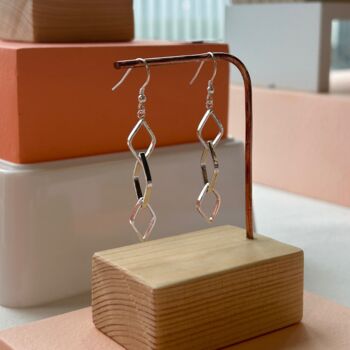 Leaf Outline Trio Drop Earrings, 3 of 3