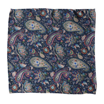Silk Pocket Square Hand Painted Paisley, 2 of 2