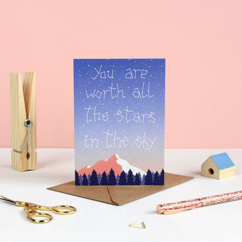 You Are Worth All The Stars Greetings Card, 2 of 2