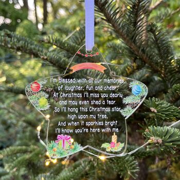 Christmas Star Memorial Poem Keepsake Bauble, 4 of 4