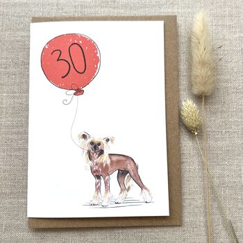 Personalised Hairless Chinese Crested Dog Birthday Card, 2 of 4