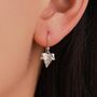 Sterling Silver Ivy Leaf Drop Hook Earrings, thumbnail 4 of 12