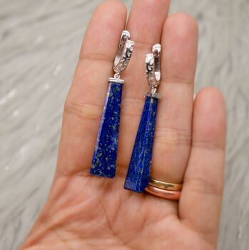 Lapis Lazuli 925 Silver Earrings, 9 of 9