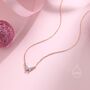 Sterling Silver Extra Tiny Opal Butterfly Necklace, thumbnail 4 of 12