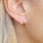 Chevron Curved Bar Stud Earrings, thumbnail 4 of 6