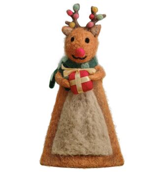 Felt Reindeer Christmas Tree Topper, 2 of 2