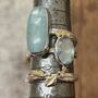 Cast Willow Ring With Diamond And Gold Leaves, thumbnail 4 of 5