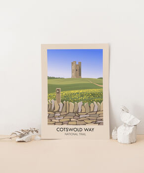 Cotswold Way National Trail Travel Poster Art Print, 3 of 8