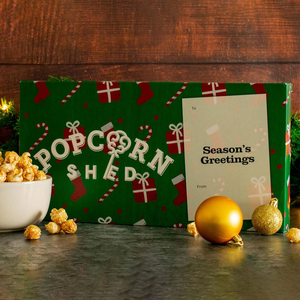 'Vegan Christmas' Gourmet Popcorn Letterbox Gift, 1 of 6