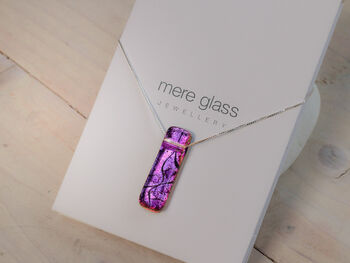 Purple Fused Glass Necklace And Earrings Jewellery Set, 2 of 12