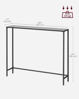 Console Table Tempered Glass Tabletop Modern Sofa Table, 12 of 12