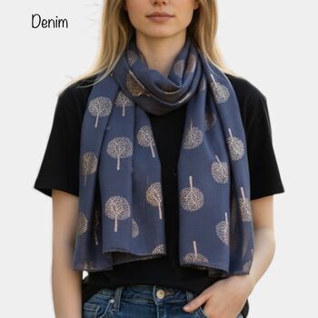 Metallic Gold Mulberry Tree Of Life Scarf, 5 of 10