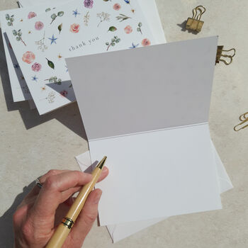 Blush Pink Roses, Gypsophila And Eucalyptus Thank You Cards, 5 of 8