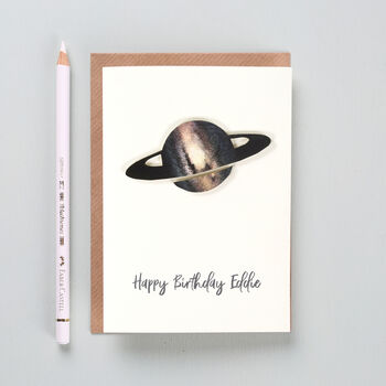 Personalised Handmade Space Birthday Card, 2 of 5