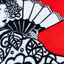 Red Cushion Cover With A Japanese Woman, thumbnail 6 of 7