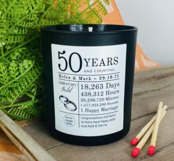 Personalised 50th Anniversary Years And Counting Candle, 2 of 11