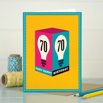 70th Milestone Birthday Card ‘Shine On’, 2 of 3