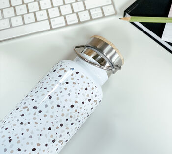 Terrazzo Thermal Water Bottle With Bamboo Lid, 6 of 8