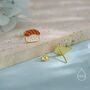 Mismatched Salmon And Prawn Sushi Stud Earrings In Sterling Silver, thumbnail 3 of 12