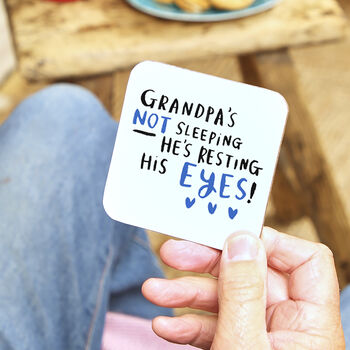 'Grandma And Grandpa' Not Sleeping Coaster Set, 2 of 8