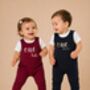 Personalised 1st And 2nd Birthday Embroidered Baby Dungarees Any Word, thumbnail 2 of 8