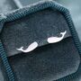 Tiny Whale Stud Earrings In Sterling Silver, thumbnail 1 of 11