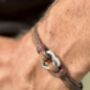 Personalised Leather Memorial Bracelet With Heart Urn Pendant For Remembrance And Bereavement, thumbnail 4 of 11