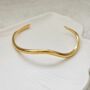Thin Wave Bangle Gold, thumbnail 1 of 7