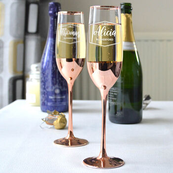 Personalised Champagne Flute With Nouveau Design, 2 of 11