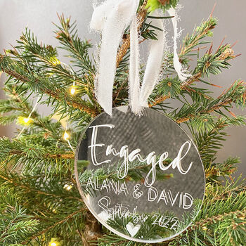 Personalised Engagement Christmas Tree Decoration, 7 of 8