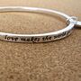 Silver Plated Love Engraved Bangle, thumbnail 2 of 3