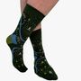 Men's Bamboo Socks Green Bike Map, thumbnail 1 of 6