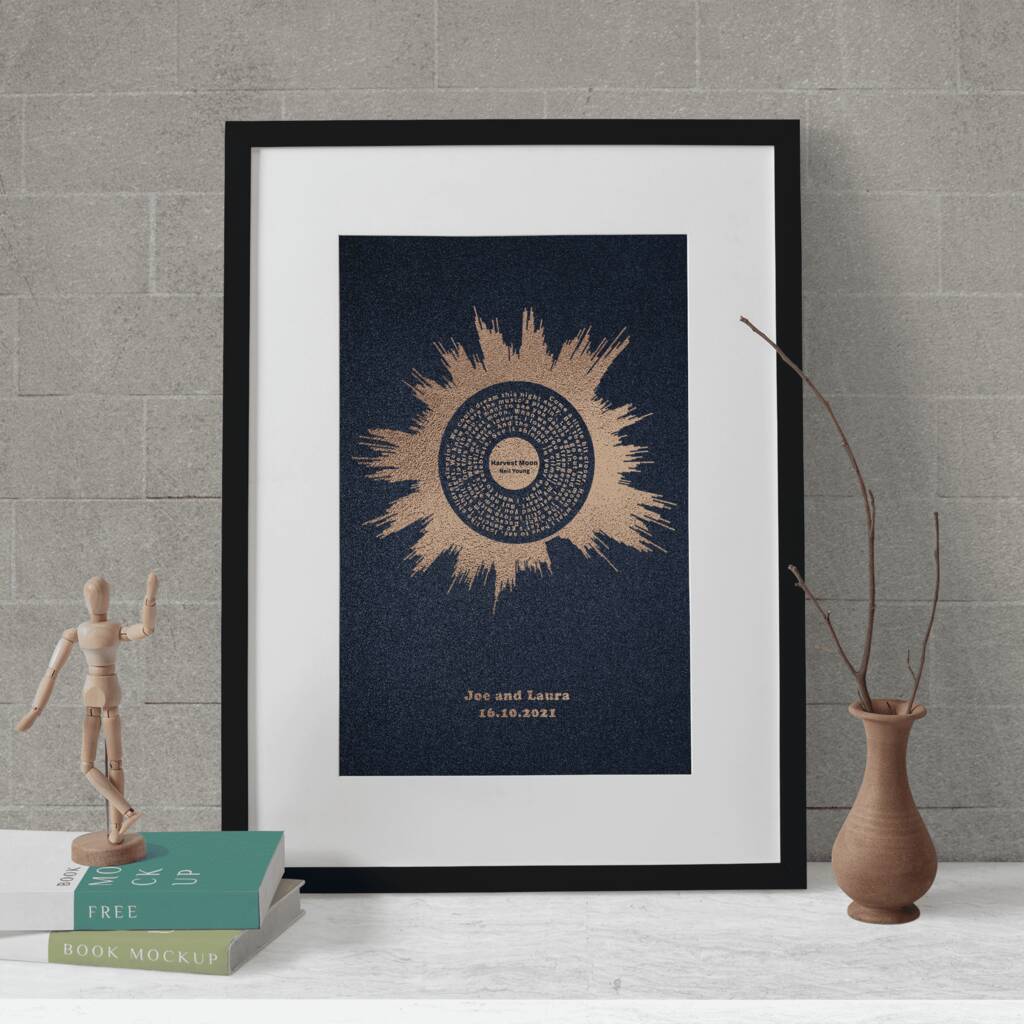 Personalised Song Lyrics And Soundwave Art In Rose Gold By Studio Hop