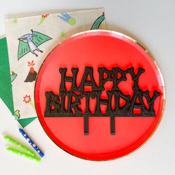 'Happy Birthday' Cake Topper For Dinosaur Party, 4 of 10