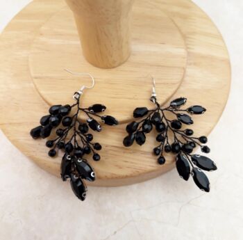 Black Crystal Statement Earrings, 2 of 2