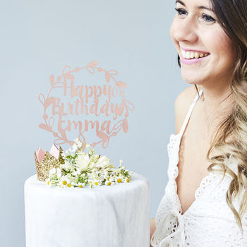 Personalised Floral Birthday Cake Topper, 7 of 11