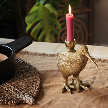 Kiwi Bird Candlestick In Silver And Gold, 2 of 6