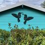 Rusted Metal Geometric Hummingbirds Set Of Two Birds, thumbnail 3 of 10