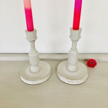 Pair Of Vintage Hand Painted Candlesticks ~ 29, 6 of 6