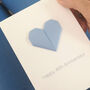 Personalised 45th Sapphire Anniversary Origami Heart Card, thumbnail 5 of 6