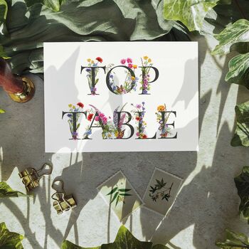 Wildflower Floral Table Number Card, 6 of 7