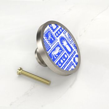 Blue Cabinet Door Knobs | Aztec Cupboard Door Pulls | For Drawers And Cabinet Doors. Available In Gold, Silver, Black And Antique Gold Base, 9 of 9